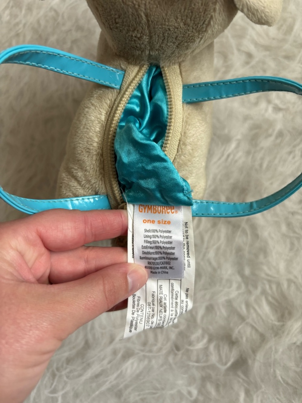 Gymboree Plush Puppy Purse with Orange Heart Sunglasses & Turquoise Accents - Picture 4 of 4